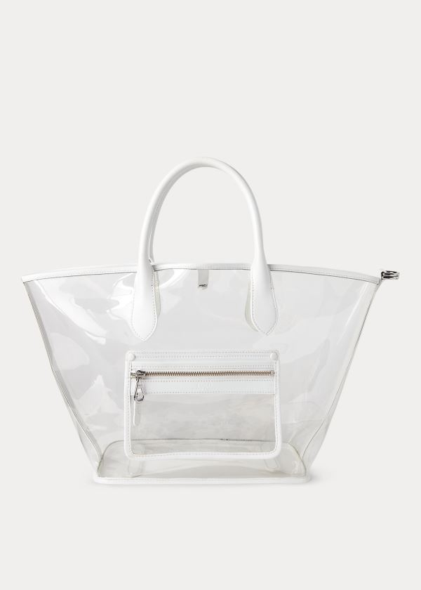 Bolsos De Mano Polo Ralph Lauren Mujer Blancos - Clear Medium Bellport - ZXTGR0953